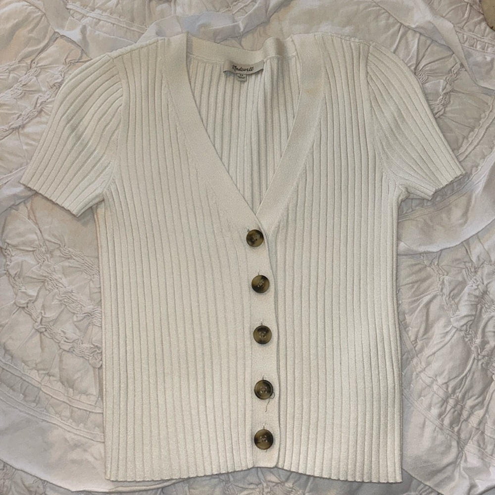 Madewell cropped ribbed sweater